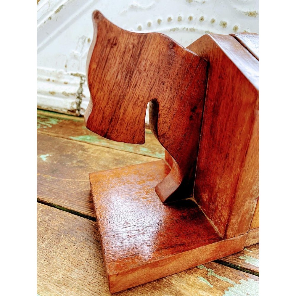 Vintage Art Deco Scotty Dog Wood Bookends - Picture 5 of 9